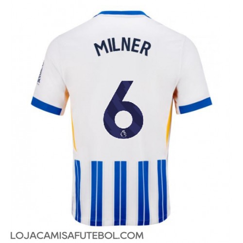 Camisa de Futebol Brighton James Milner #6 Equipamento Principal 2024-25 Manga Curta